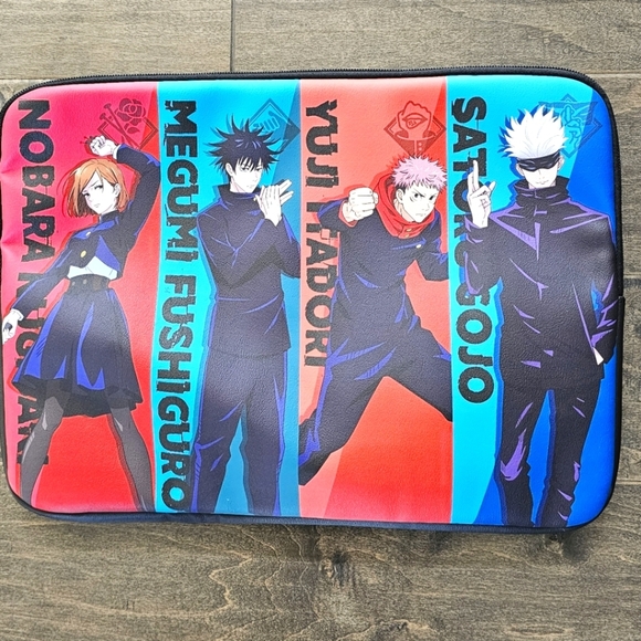 New with Tag Jujutsu Kaisen Character Panels Laptop Case Zip Around Bag - Picture 7 of 8